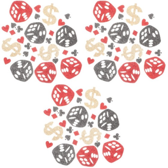 3 Pieces Poker Bags with Glitter